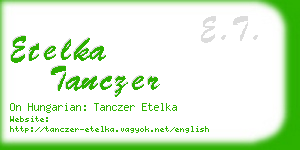 etelka tanczer business card